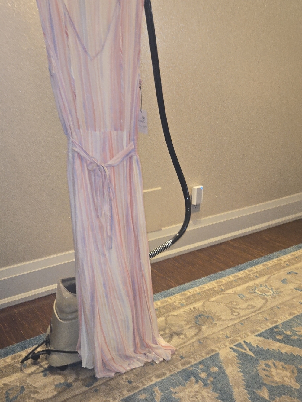 Bella Dahl Striped Pastel Maxi Dress with Waist Tie